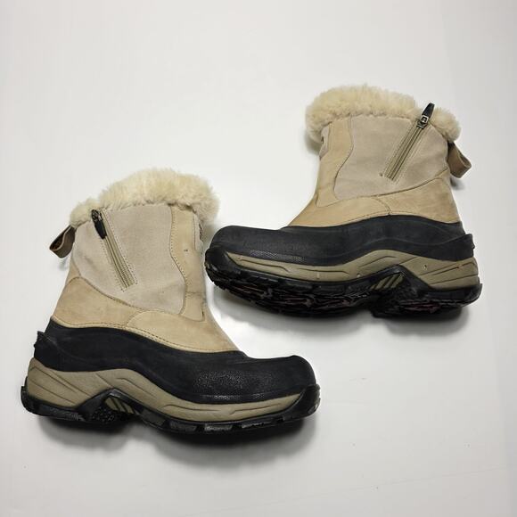 The North Face Winter Boots Womens Primaloft Tan Leather Waterproof Size 9 - Picture 3 of 9